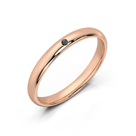 Alliance diamant noir demi jonc Pour le Meilleur - 2,5mm