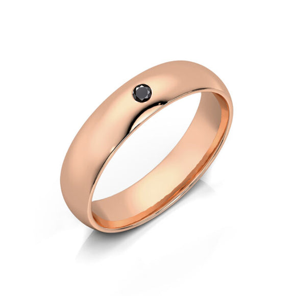 Alliance diamant noir demi jonc Pour le Meilleur - 4,5mm