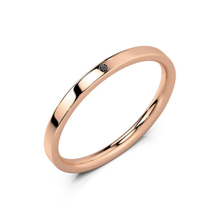 Alliance diamant noir Ruban Je Le Veux - 2mm