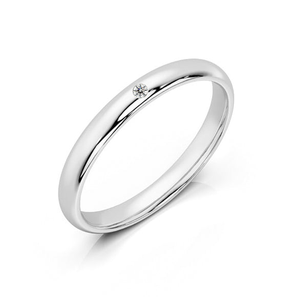 Alliance diamant demi jonc Pour le Meilleur - 2,5mm