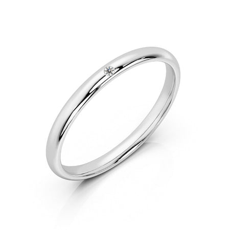 Alliance diamant demi jonc Pour le Meilleur - 2mm