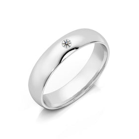 Alliance diamant demi jonc Pour le Meilleur - 4,5mm