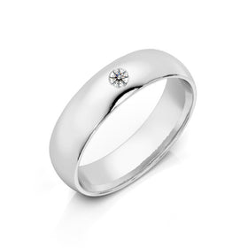 Alliance diamant demi jonc Pour le Meilleur - 5mm