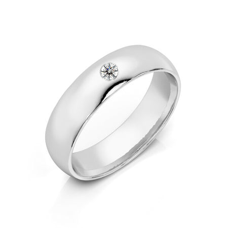 Alliance diamant demi jonc Pour le Meilleur - 5mm