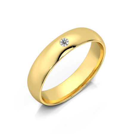 Alliance diamant demi jonc Pour le Meilleur - 4,5mm