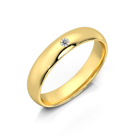 Alliance diamant demi jonc Pour le Meilleur - 4mm