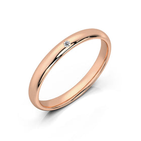 Alliance diamant demi jonc Pour le Meilleur - 2,5mm