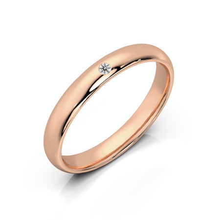 Alliance diamant demi jonc Pour le Meilleur - 3mm