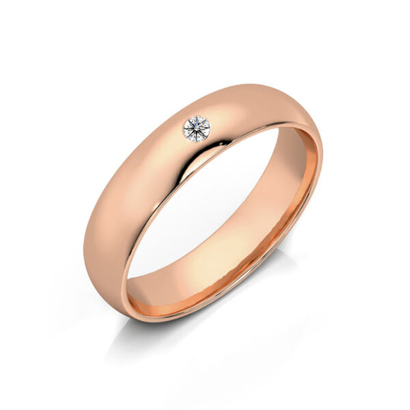 Alliance diamant demi jonc Pour le Meilleur - 4,5mm