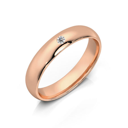 Alliance diamant demi jonc Pour le Meilleur - 4mm