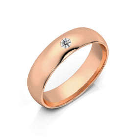 Alliance diamant demi jonc Pour le Meilleur - 5mm