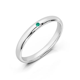 Alliance émeraude demi jonc Pour le Meilleur - 2,5mm