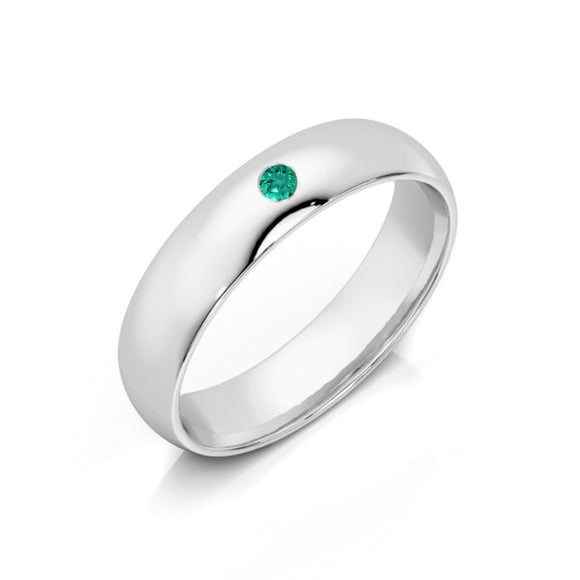 Alliance émeraude demi jonc Pour le Meilleur - 4,5mm