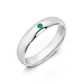 Alliance émeraude demi jonc Pour le Meilleur - 4mm