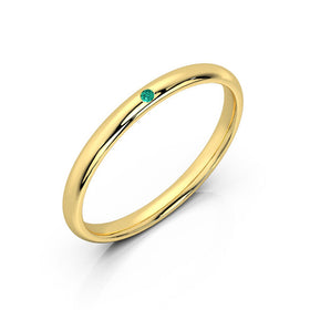 Alliance émeraude demi jonc Pour le Meilleur - 2mm