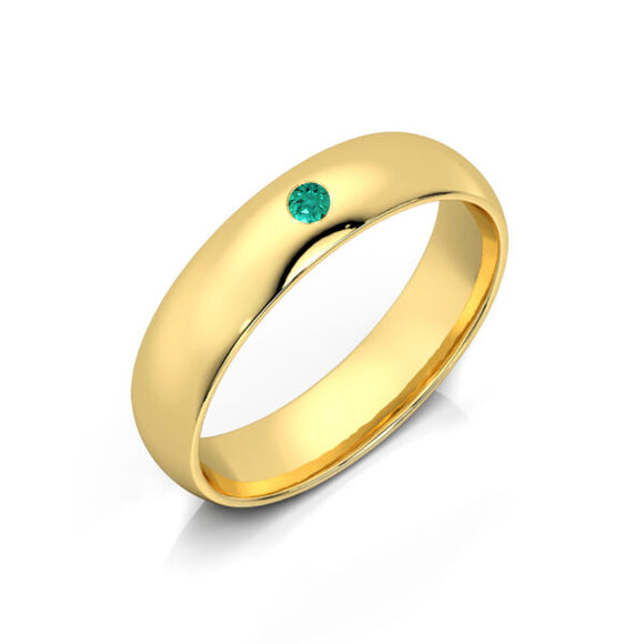 Alliance émeraude demi jonc Pour le Meilleur - 4,5mm