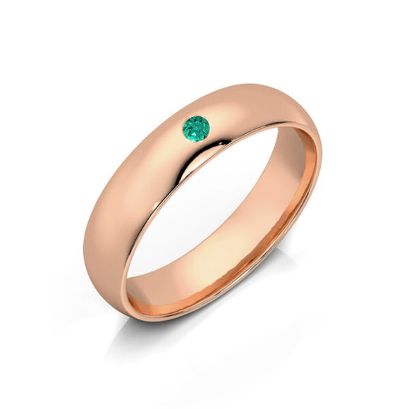 Alliance émeraude demi jonc Pour le Meilleur - 4,5mm