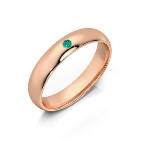 Alliance émeraude demi jonc Pour le Meilleur - 4mm