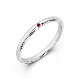Alliance rubis demi jonc Pour le Meilleur - 2mm