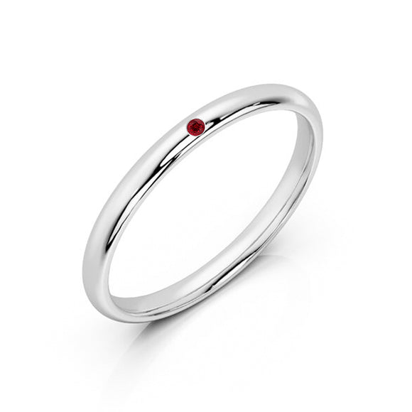 Alliance rubis demi jonc Pour le Meilleur - 2mm