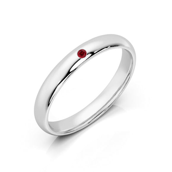 Alliance rubis demi jonc Pour le Meilleur - 3mm