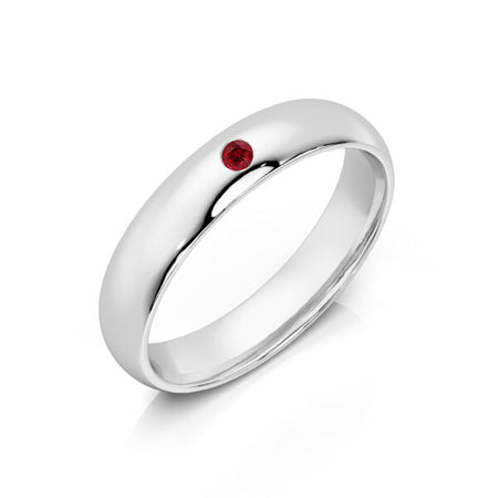 Alliance rubis demi jonc Pour le Meilleur - 4mm