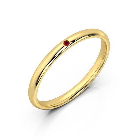 Alliance rubis demi jonc Pour le Meilleur - 2mm