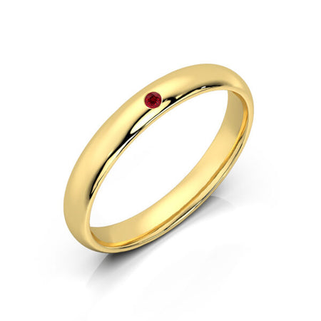 Alliance rubis demi jonc Pour le Meilleur - 3mm