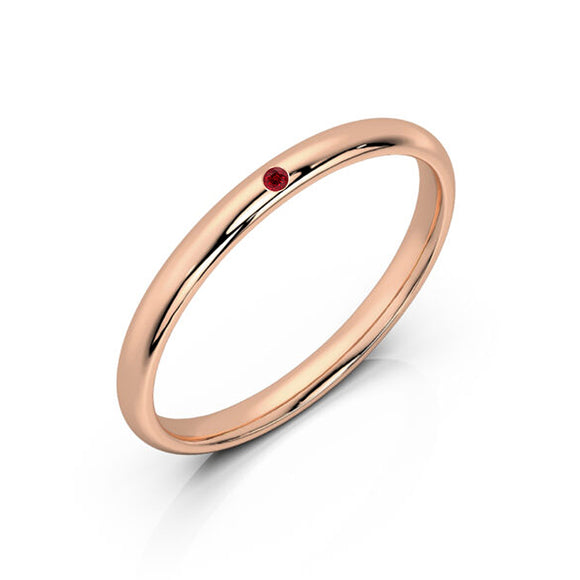 Alliance rubis demi jonc Pour le Meilleur - 2mm