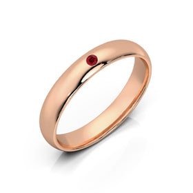 Alliance rubis demi jonc Pour le Meilleur - 3,5mm