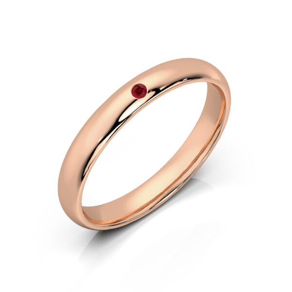 Alliance rubis demi jonc Pour le Meilleur - 3mm