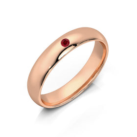 Alliance rubis demi jonc Pour le Meilleur - 4mm
