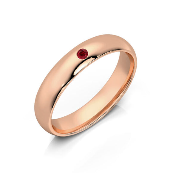 Alliance rubis demi jonc Pour le Meilleur - 4mm