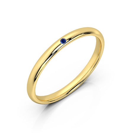 Alliance saphir demi jonc Pour le Meilleur - 2mm