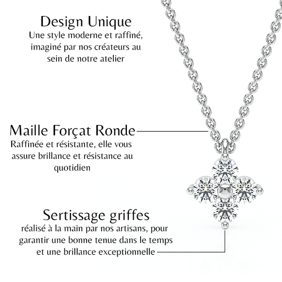 Collier diamant Floral - 1