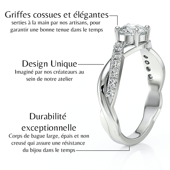Solitaire accompagné rubis diamant Fou de toi - 3