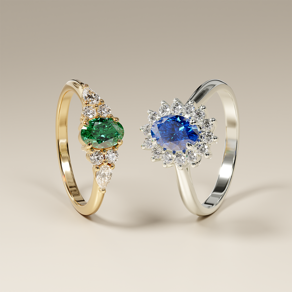 Bague entourage saphir et diamant Petite Pompadour