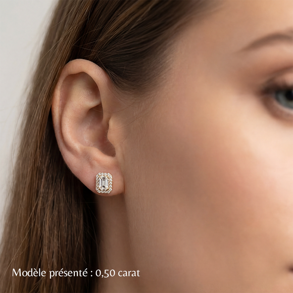 Boucles d’oreilles saphir vert et diamant Coup de Foudre - 2