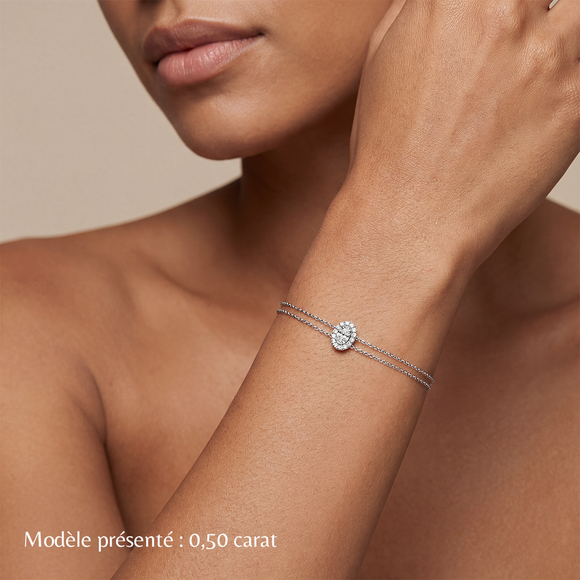 Bracelet aigue-marine entourage diamant Coup de Foudre - 4