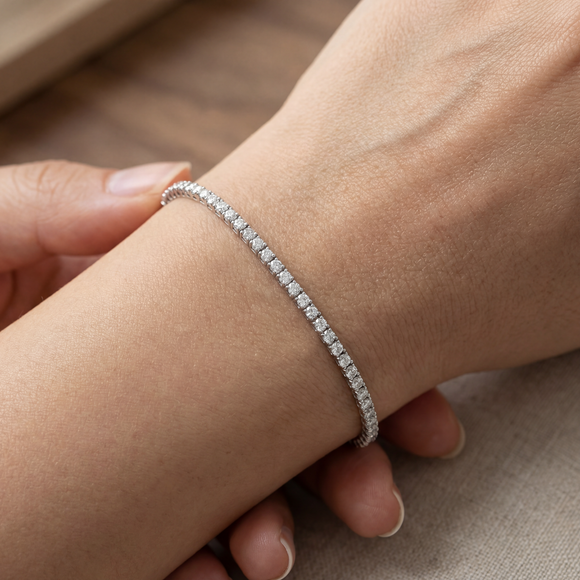 Bracelet rivière diamants Lune de miel