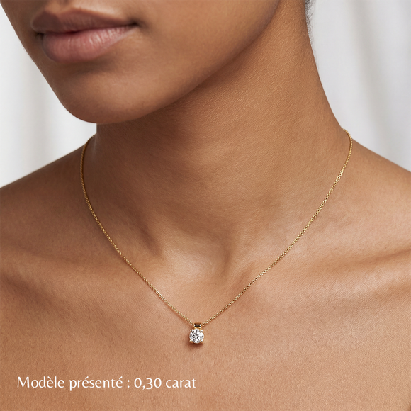 Pendentif solitaire saphir Lune de Miel - 1