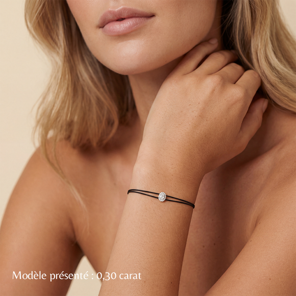 Bracelet cordon entourage diamant Coup de Foudre - 1