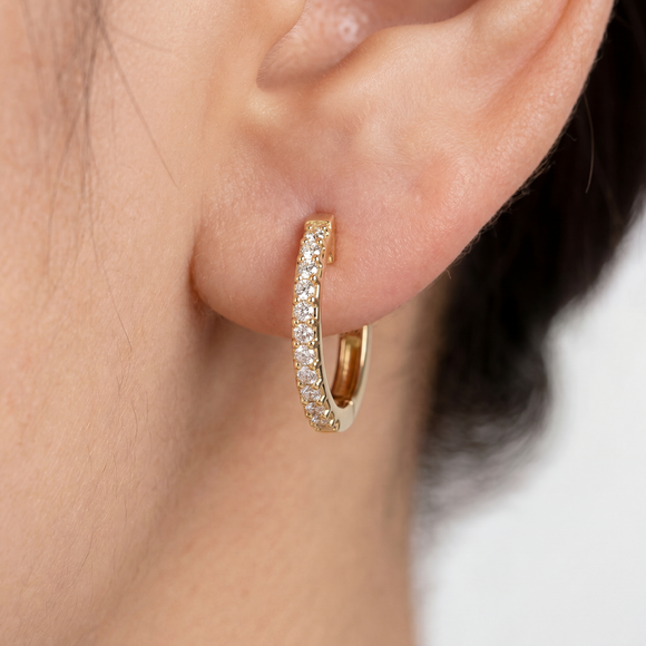 Boucles d’oreilles créoles diamant - 2