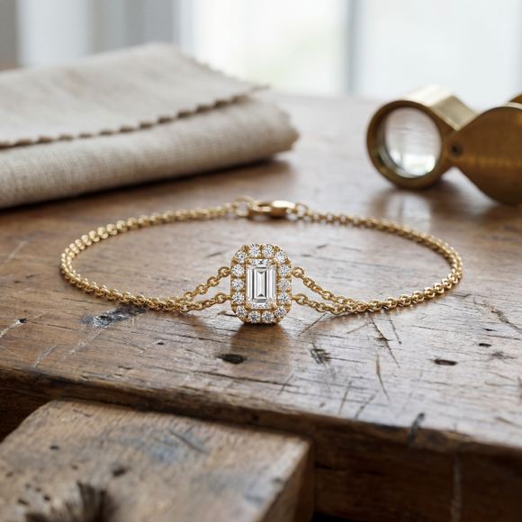Bracelet aigue-marine entourage diamant Coup de Foudre - 6