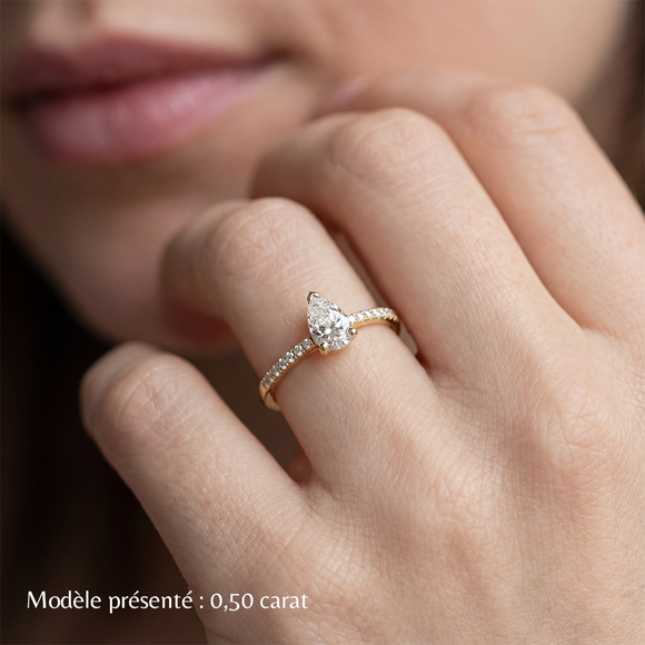 Solitaire accompagné saphir et diamant Divine Idylle - 2