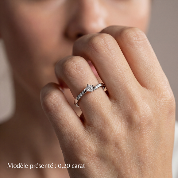 Solitaire accompagné rubis et diamant Fou de toi - 1