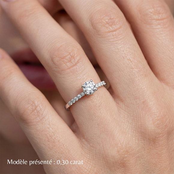 Solitaire accompagné rubis et diamant Pluie d’étoiles - 17