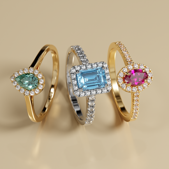 Bague entourage saphir vert et diamant Promets Moi - 7