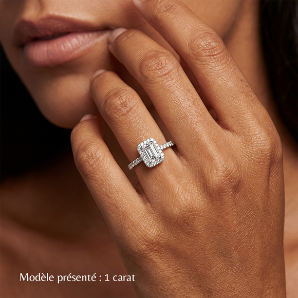 Bague entourage saphir et diamant Promets Moi - 8