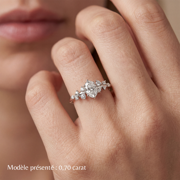 Solitaire accompagné rubis et diamant Pluie d'étoiles - 11